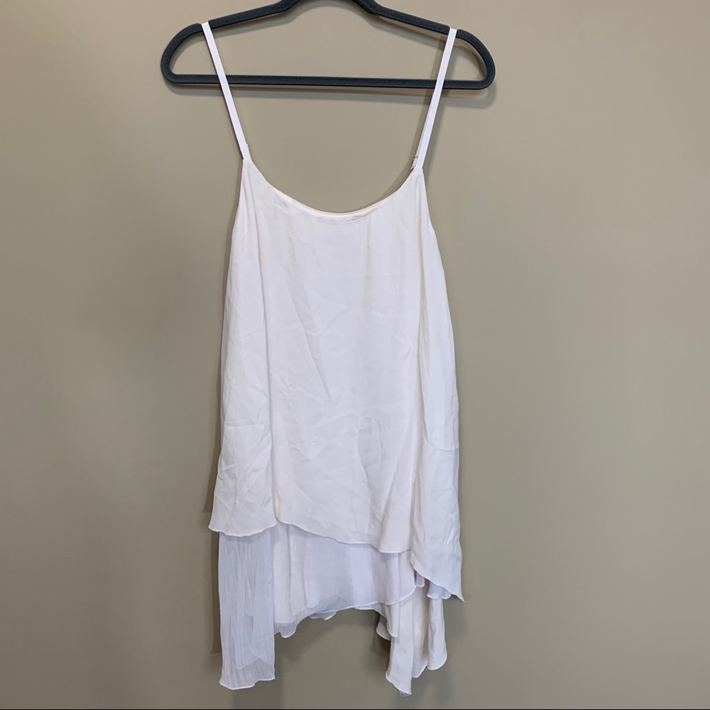 Alice + Olivia 100% Silk Layered Tunic Tank Top Sz L
